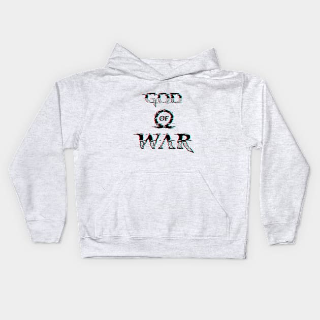 God Of War Logo Glitch Effect Black Kids Hoodie by bardor2@gmail.com